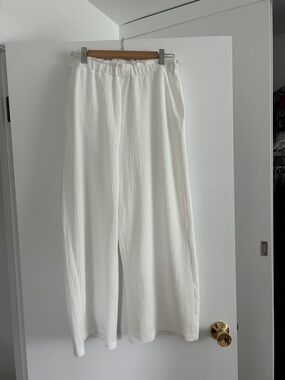crosby. Relaxed Wide Leg Cream Pull-On Pants